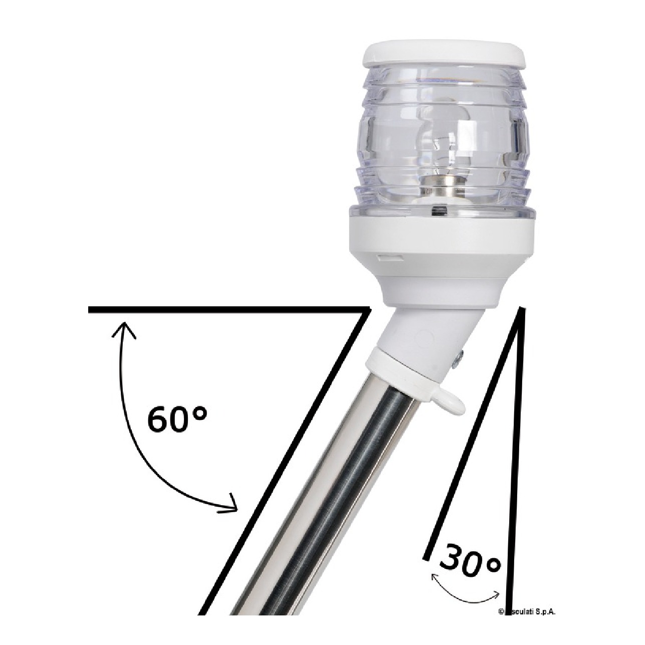 Osculati Asta 360 led 100 cm fanale bianco in asse