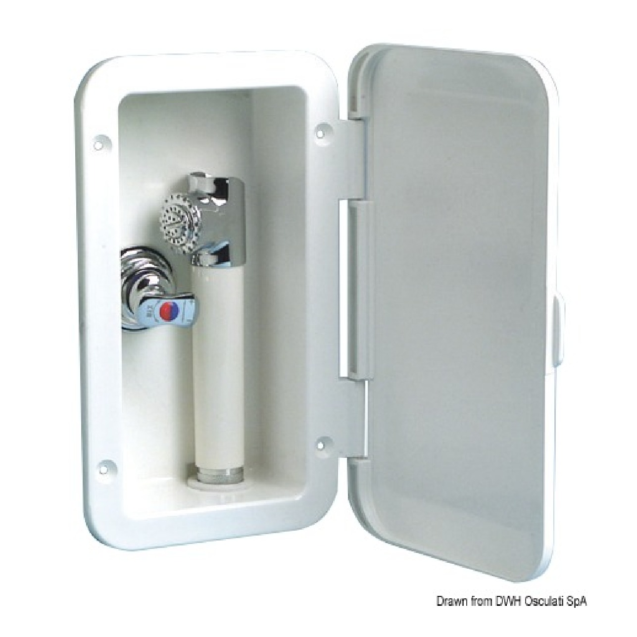 Osculati Box doccia con miscelatore tubo PVC 4 m a parete