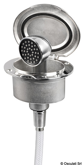 Osculati Box Elissa inox con doccia tubo PVC 4 m