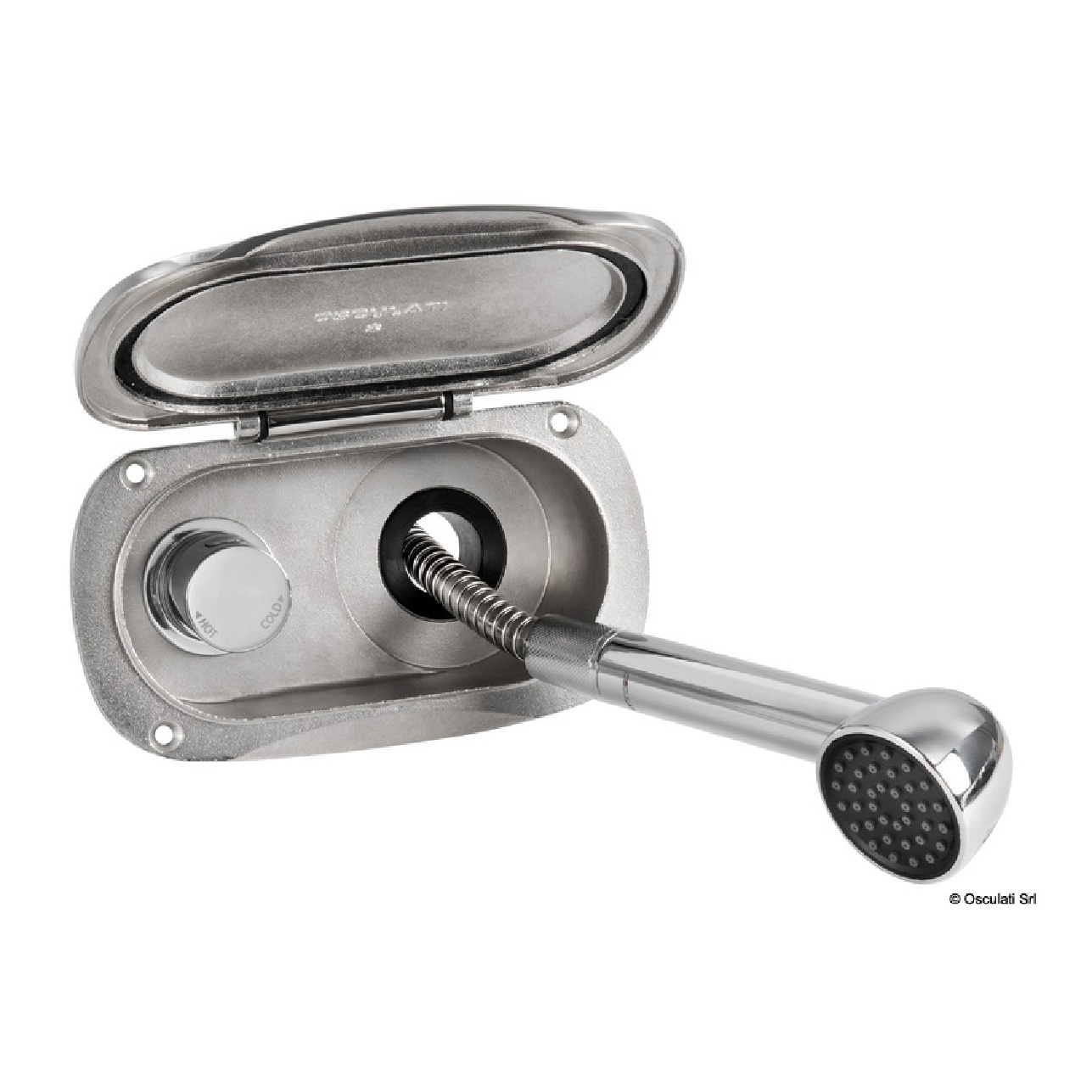 Osculati Box doccia Elissa inox-doccia Keji tubo PVC 2,5m