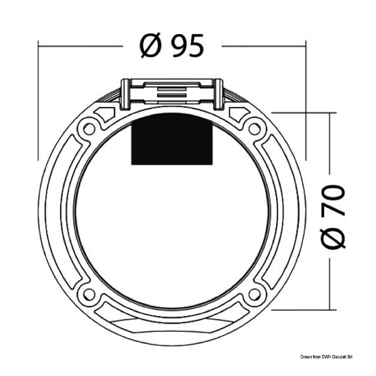 Osculati Box e coperchio Classic Evo foro trasversale