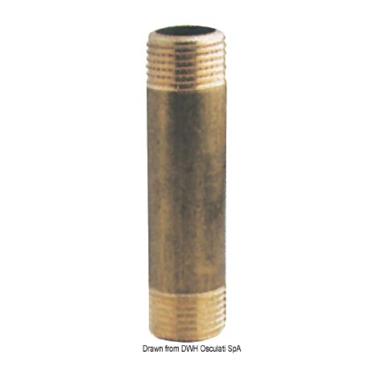 Osculati Barilotto di prolunga in ottone maschio/maschio 1 pollice 1/2 x 200 mm