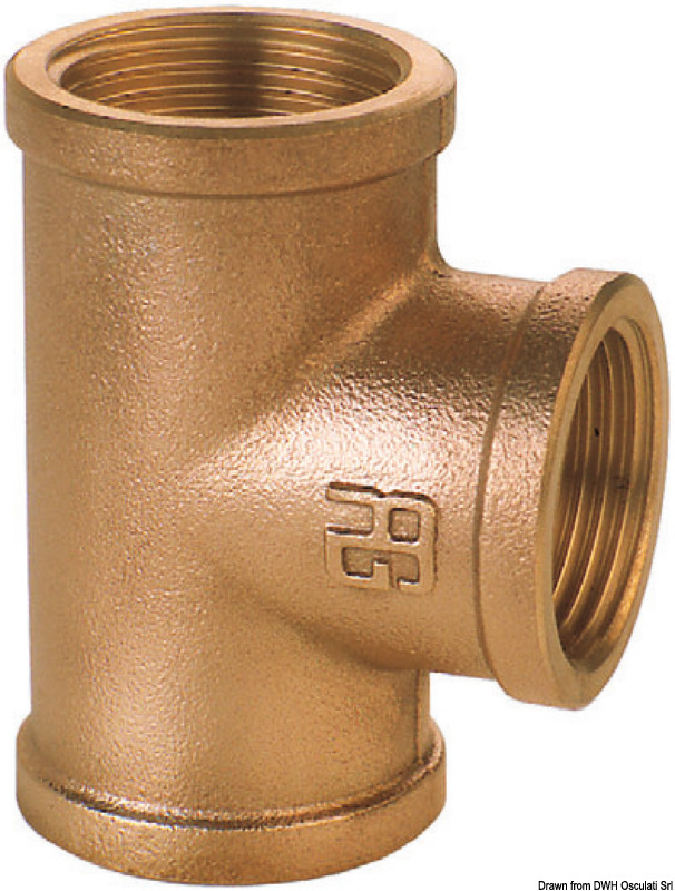 Guidi Raccordo a T in bronzo F-F-F da 2 pollice 1/2