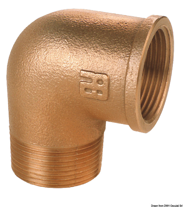 Guidi Gomito a 90 gradi M-F in bronzo 2 pollice 1/2