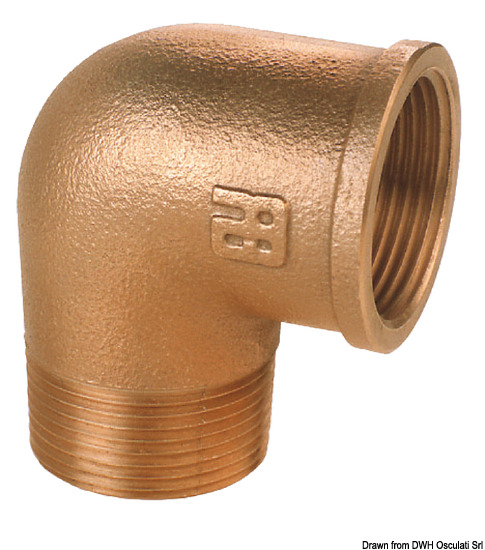 Guidi Gomito a 90 gradi Maschio-Femmina in bronzo 1 pollice
