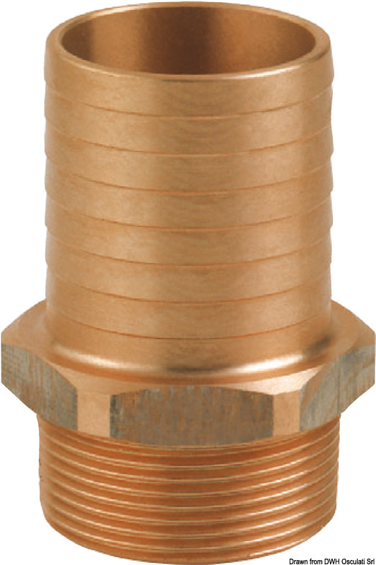 Guidi Portagomma maschio in bronzo 2 pollice 1/2 x 60