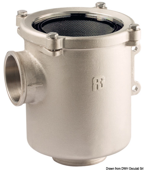 Guidi Fltro acqua in bronzo nichelato serie Ionio 1 pollice 1/2