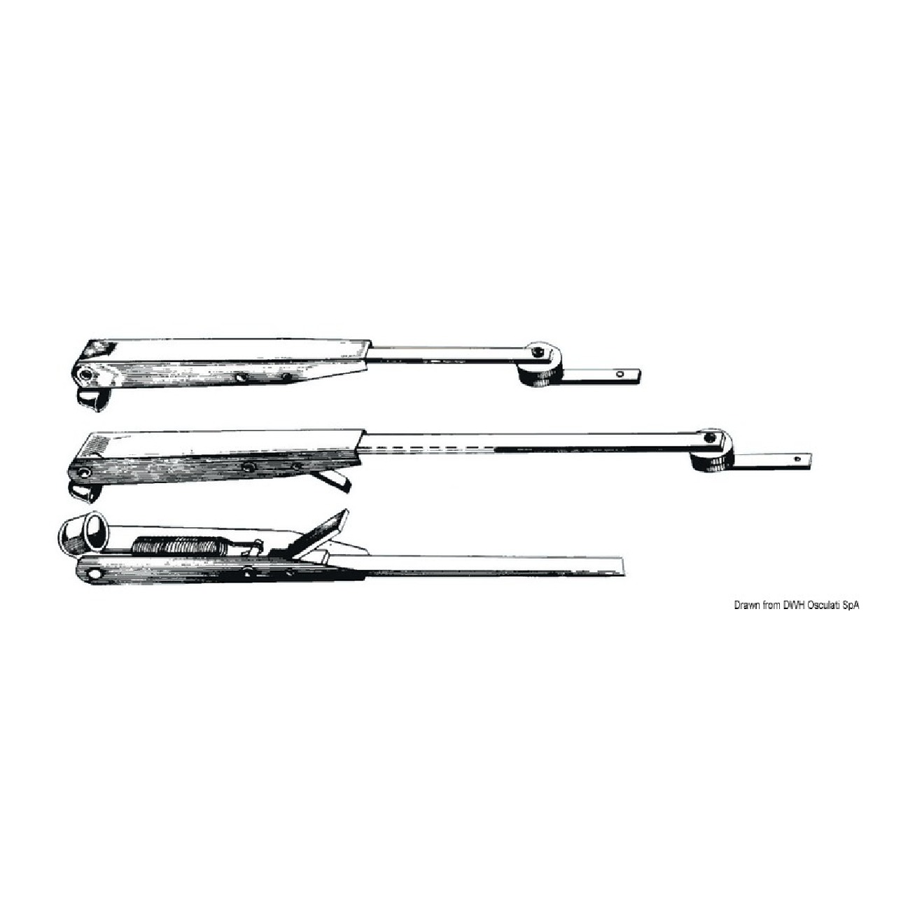Osculati Braccio tergicristallo regolabile 455/615 mm