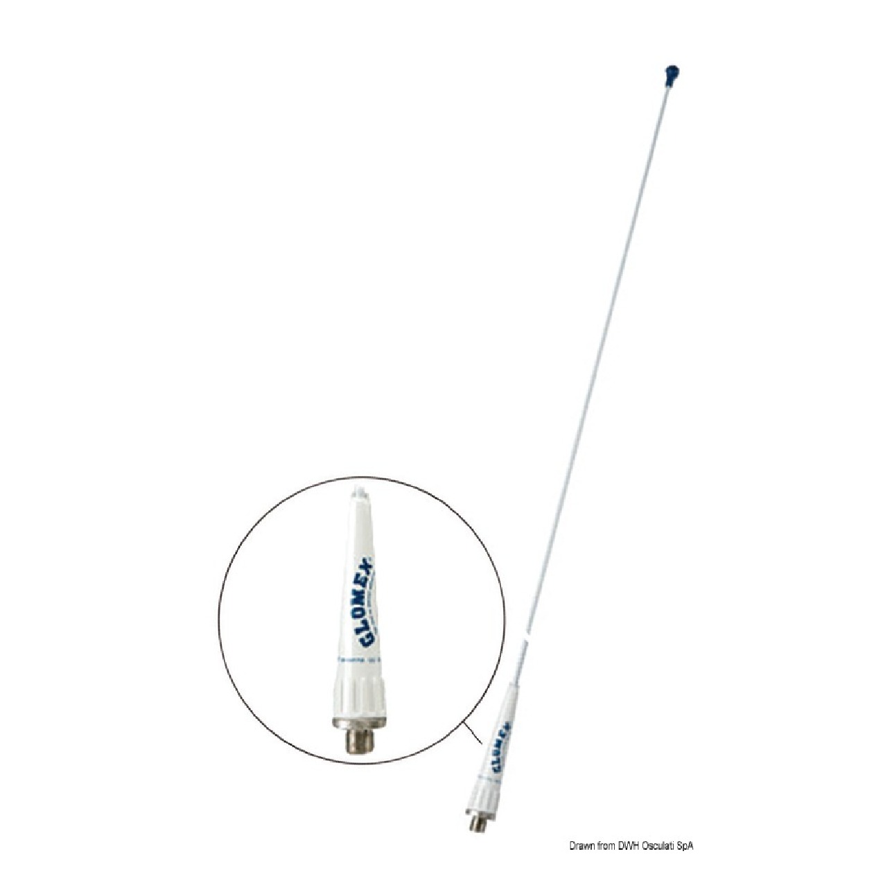 Glomex Antenna VHF Glomeasy Line Fibra di vetro Vela/Motore 0,90 mt