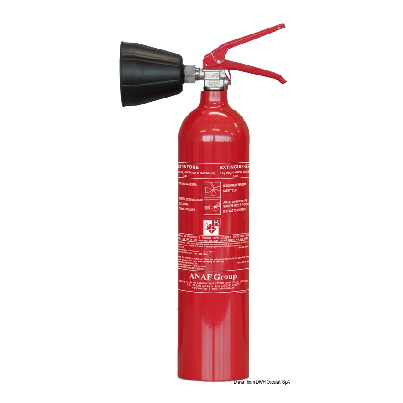 Anaf Antincendi Estintore Solas CO2 2 Kg MED