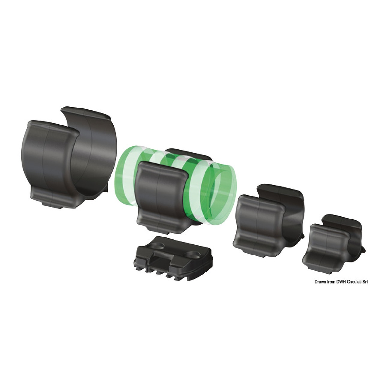Osculati Base fissaggio TRU DESIGN per clip fermaoggetti 10 pz