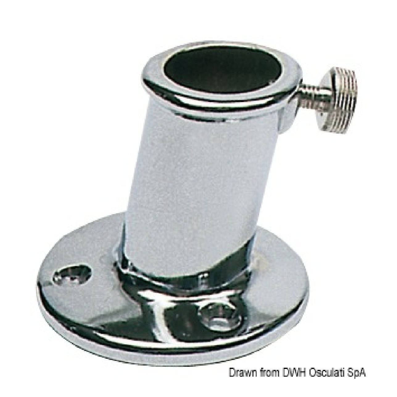 Osculati Basetta ottone cromato per asta 25 mm