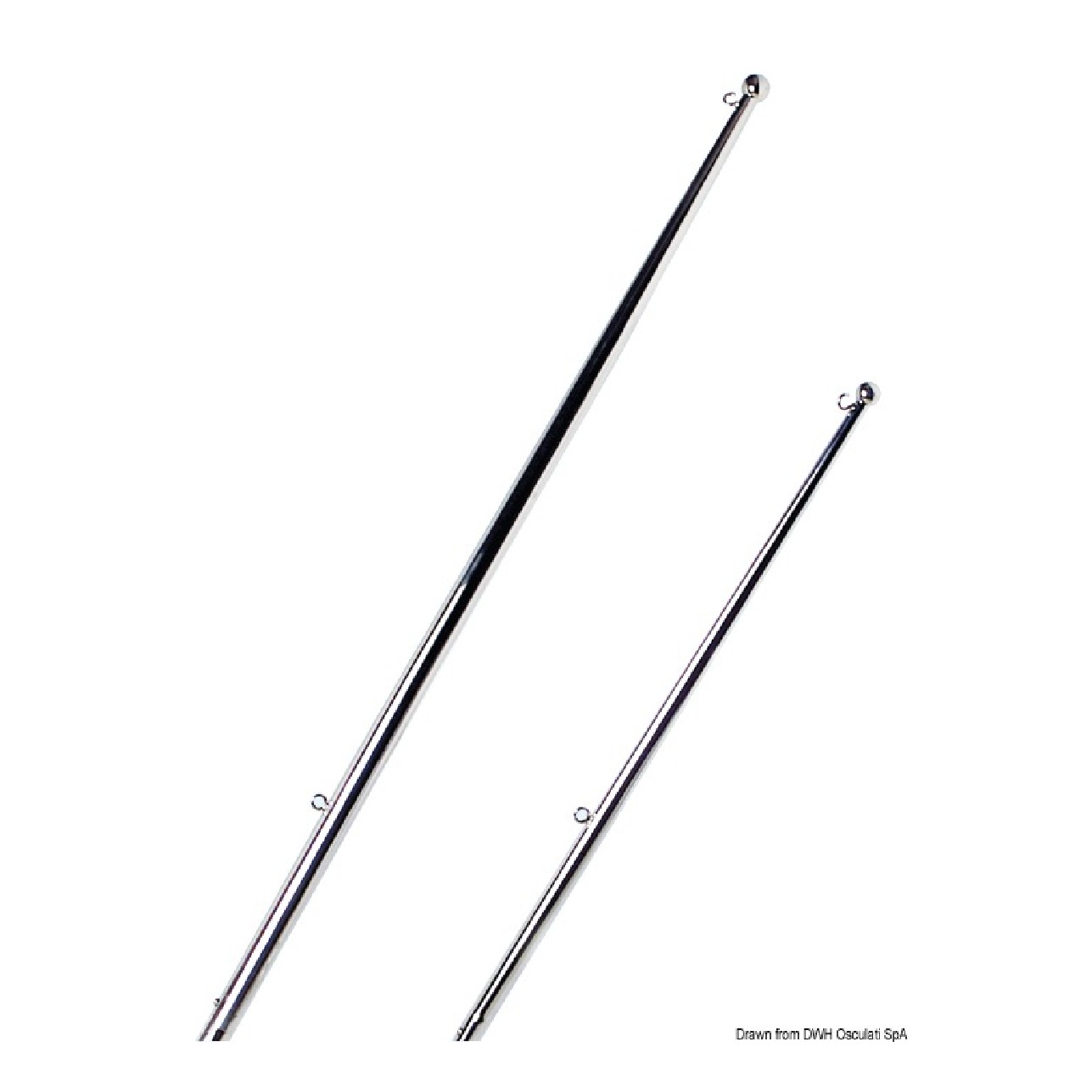 Osculati Asta bandiera inox con pallina 900 mm