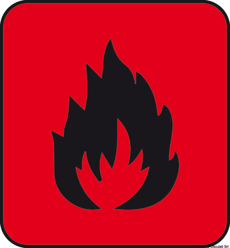 Osculati Adesivo pericolo incendio (foglio da 10 loghi) 25x27