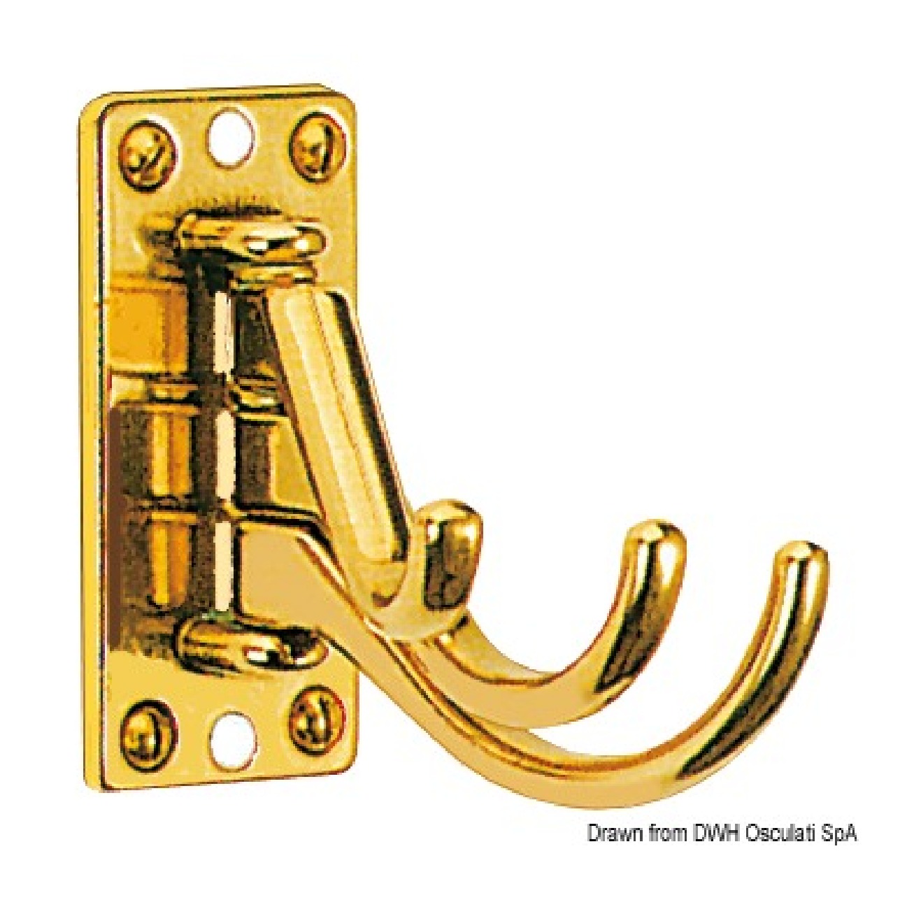Osculati Appendiabiti 3 ganci ottone cromato 73x36