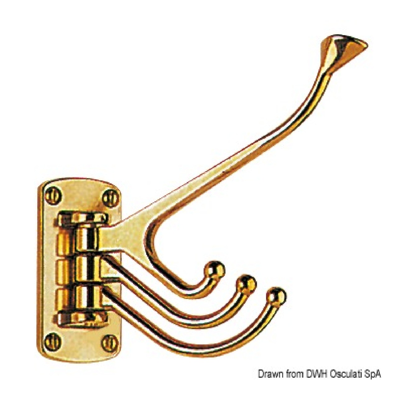 Osculati Appendiabiti 4 ganci ottone Lucido 81x39