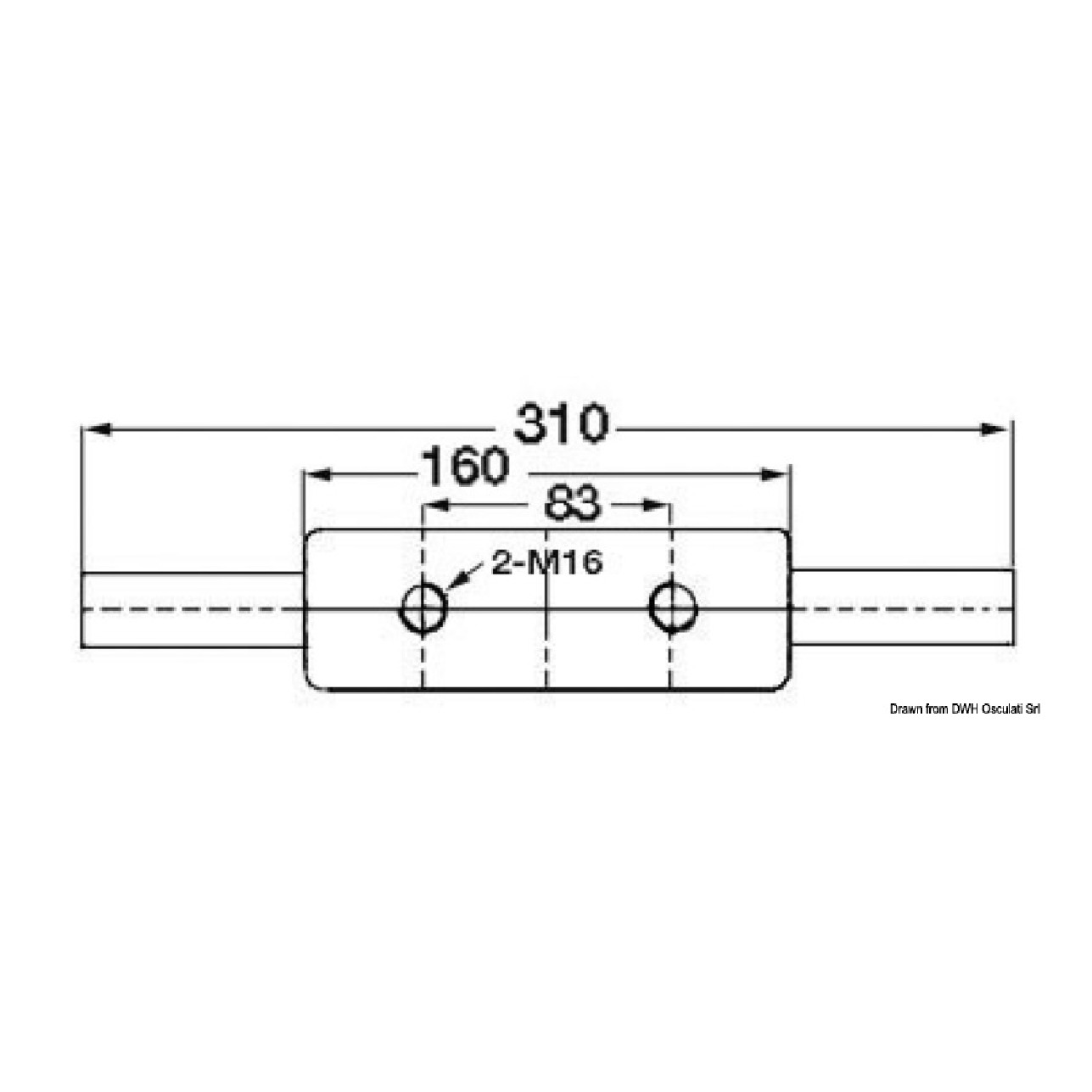 Osculati Bitta inox Nordik 310 mm
