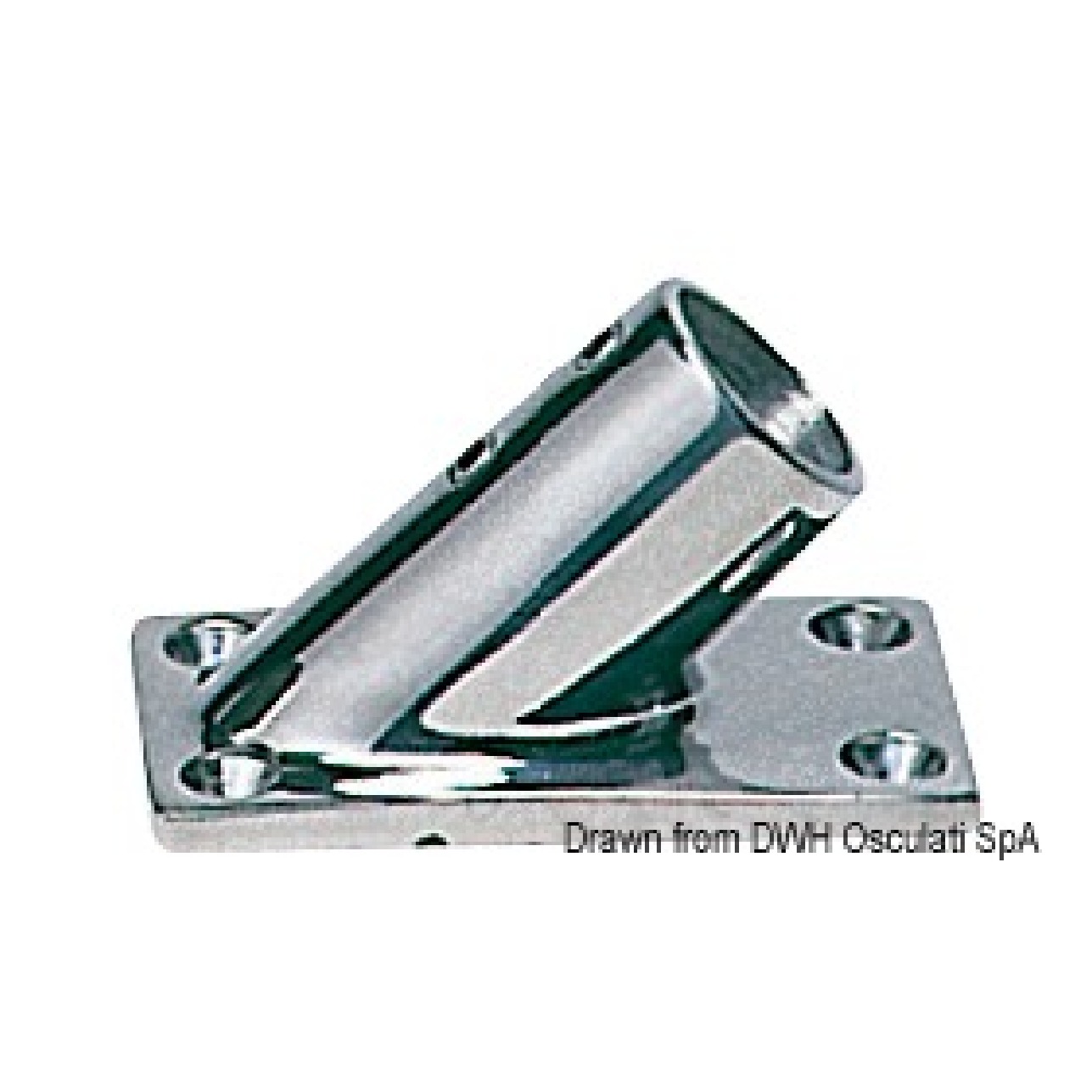 Osculati Base rettangolare inox 45 22 mm per pulpito
