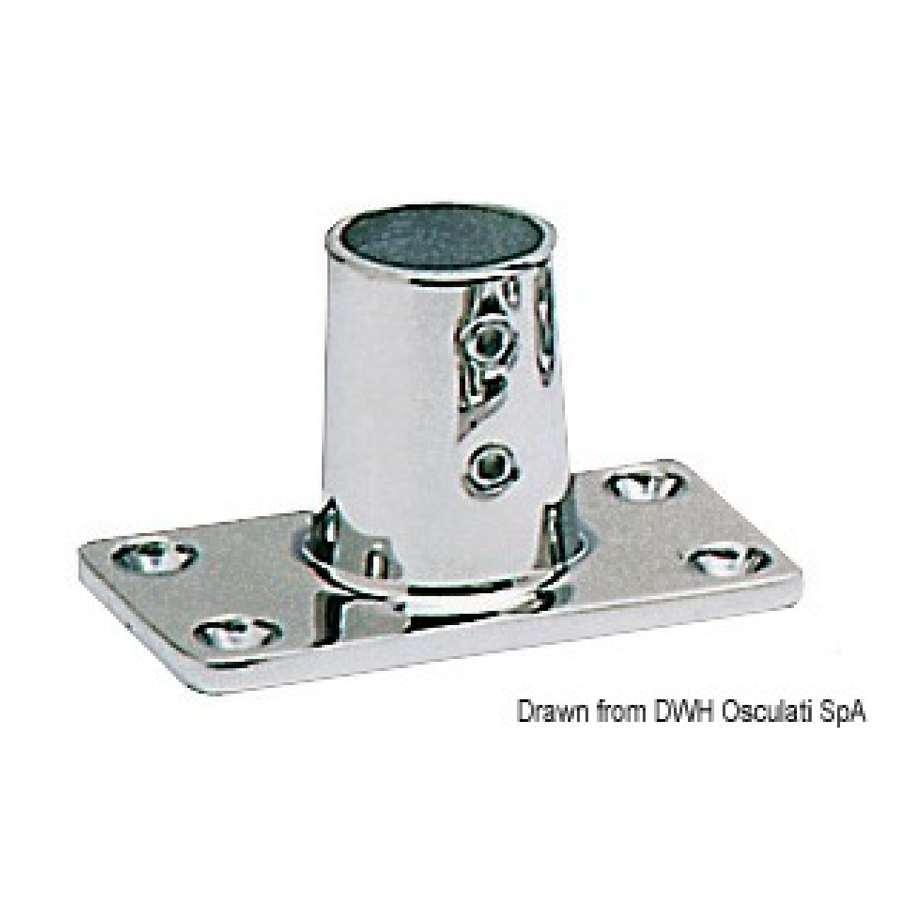 Osculati Base inox diritta quadra 25 mm