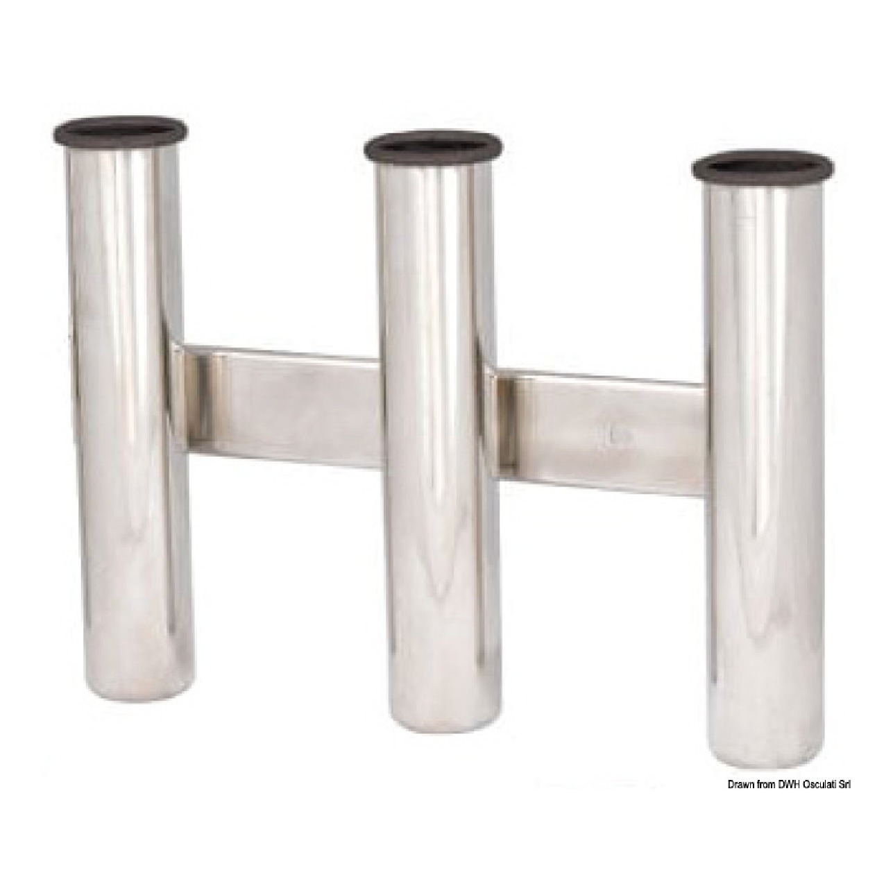 Oceansouth Reggicanne inox a parete 3 posti