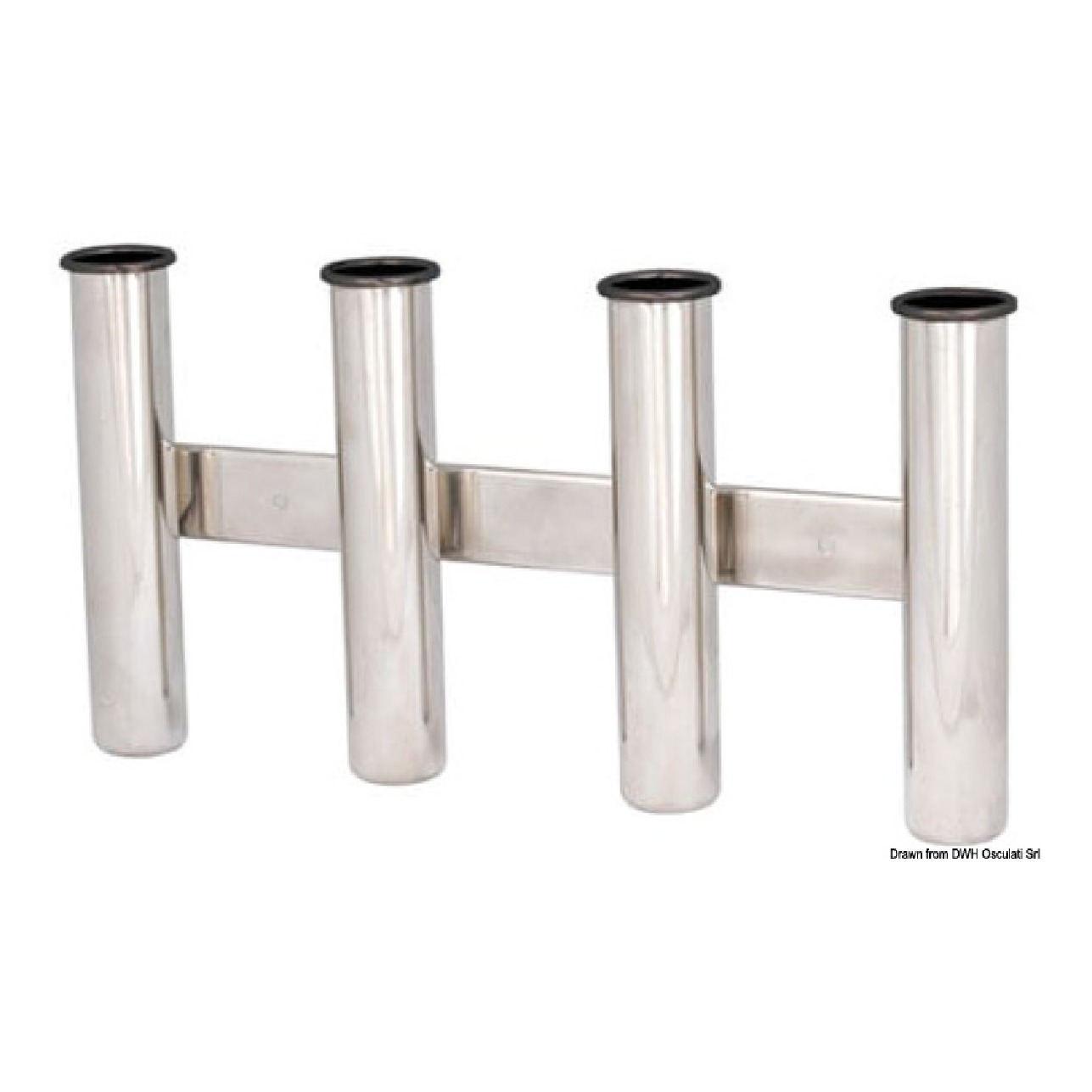 Oceansouth Reggicanne inox a parete 4 posti