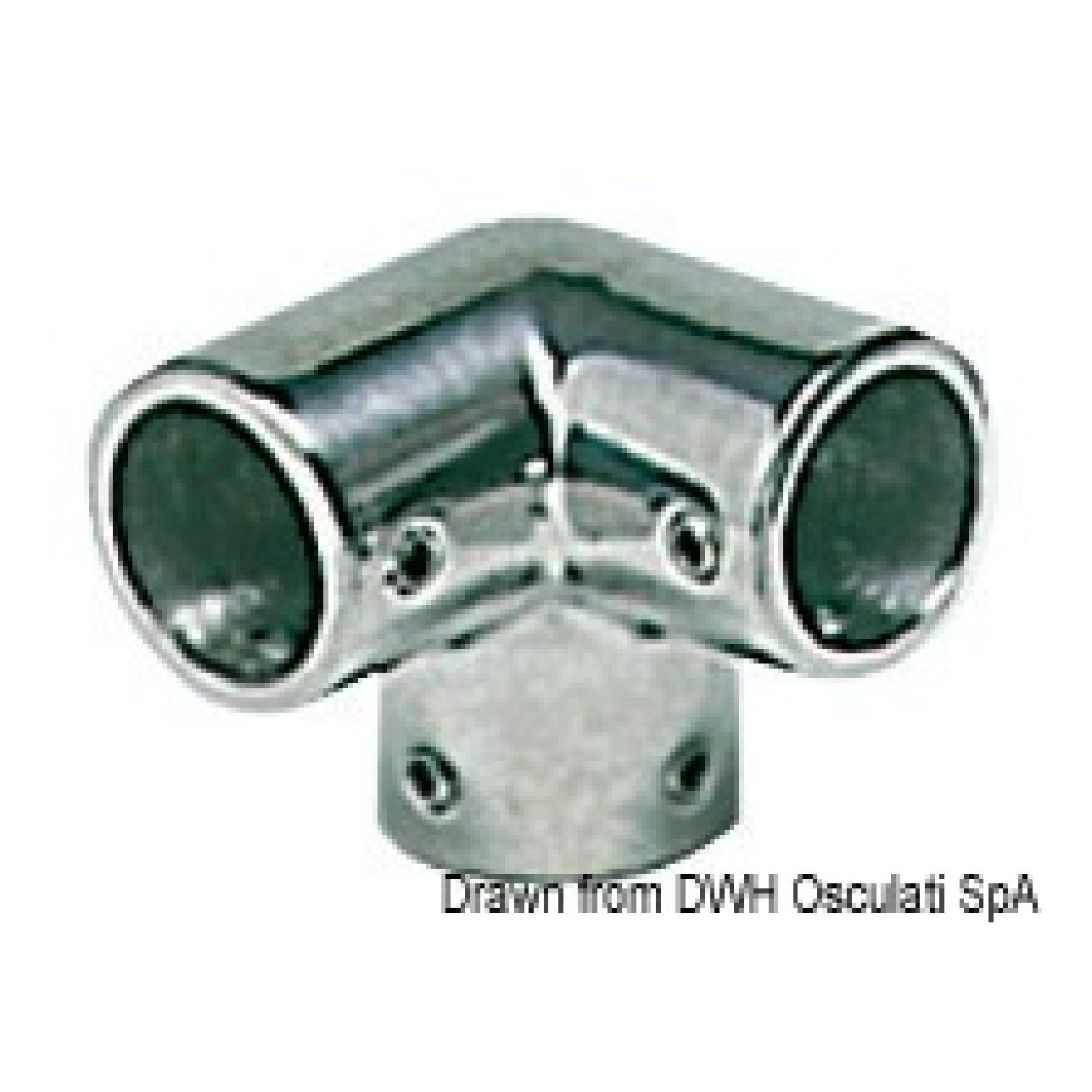 Osculati Angolare inox 3 vie 90 22 mm