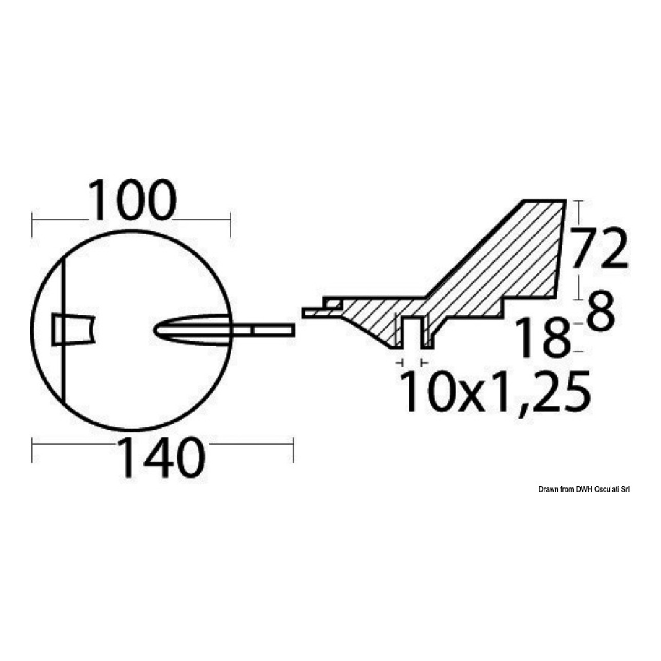 Osculati Anodo magnesio Yamaha 100/225 HP