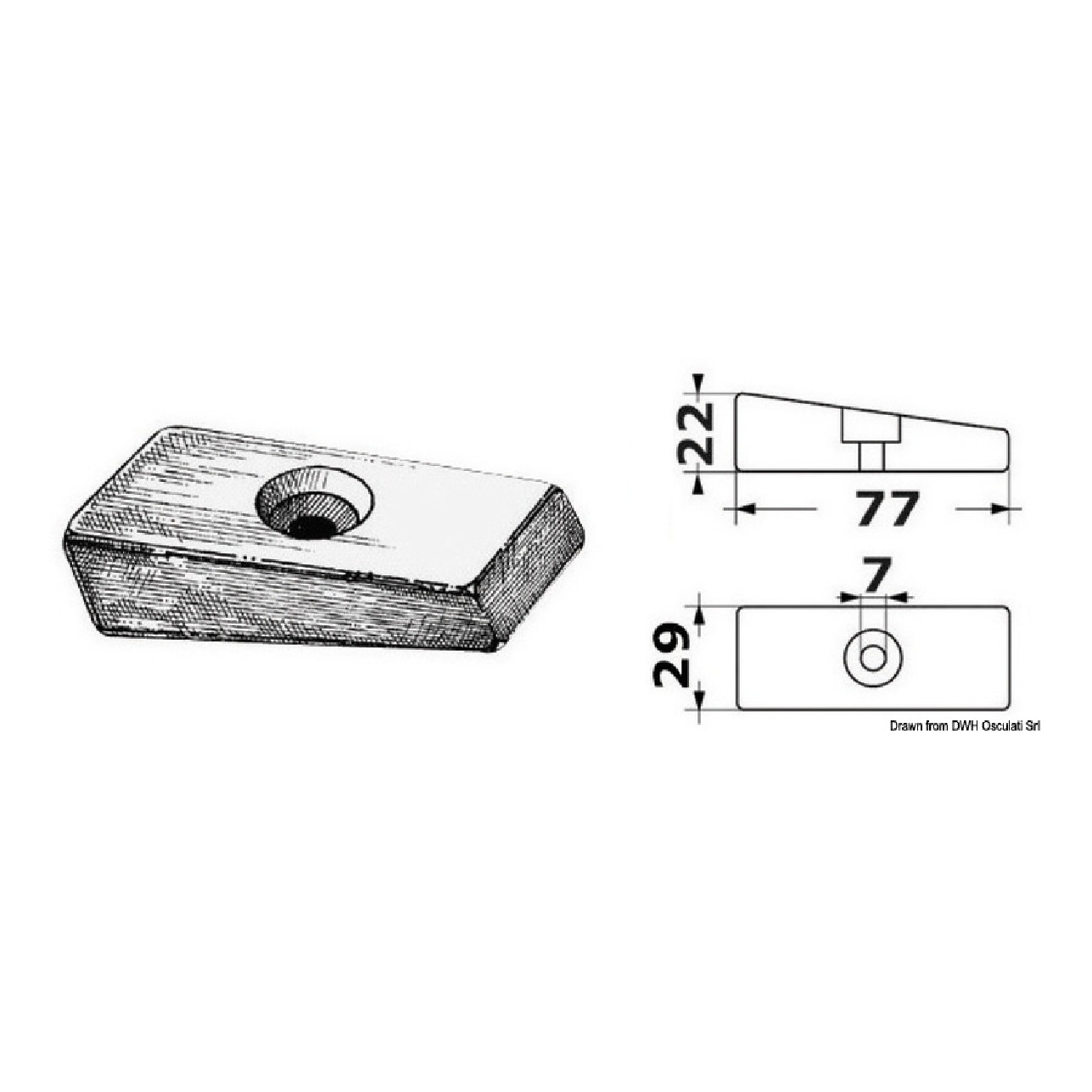 Osculati Anodo Zinco per Mercury da 30/300 HP 2/4 tempi