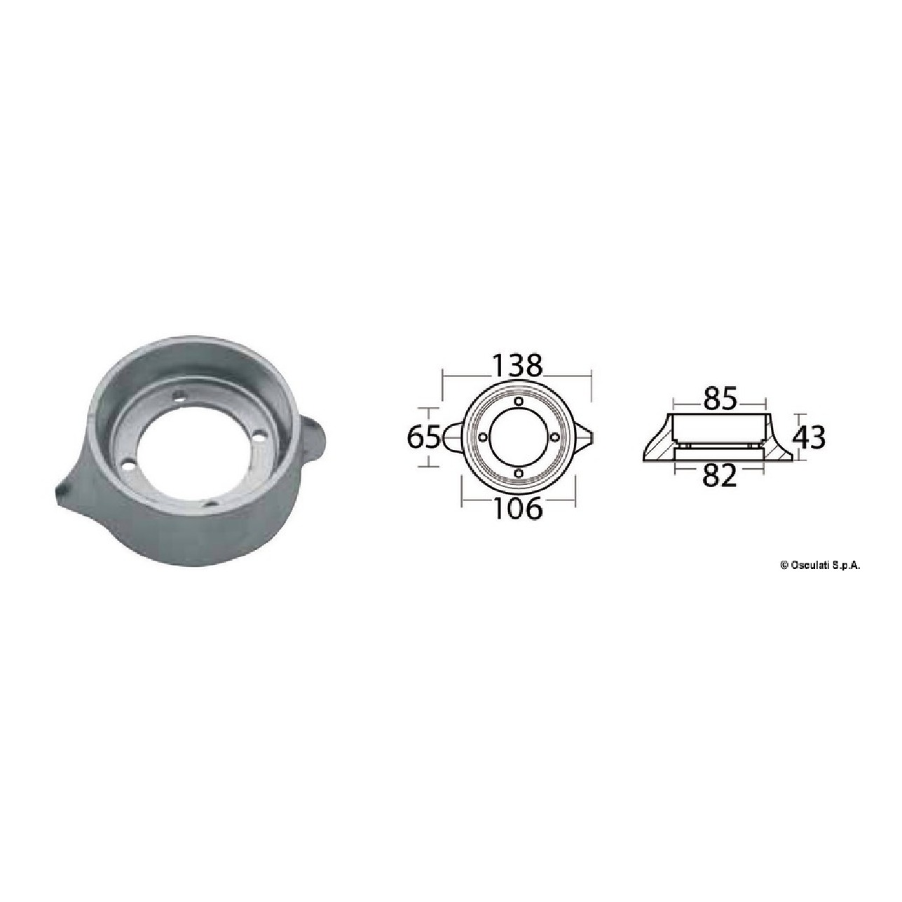 Osculati Anodo alluminio VOLVO SeaDrive diametro mm 105