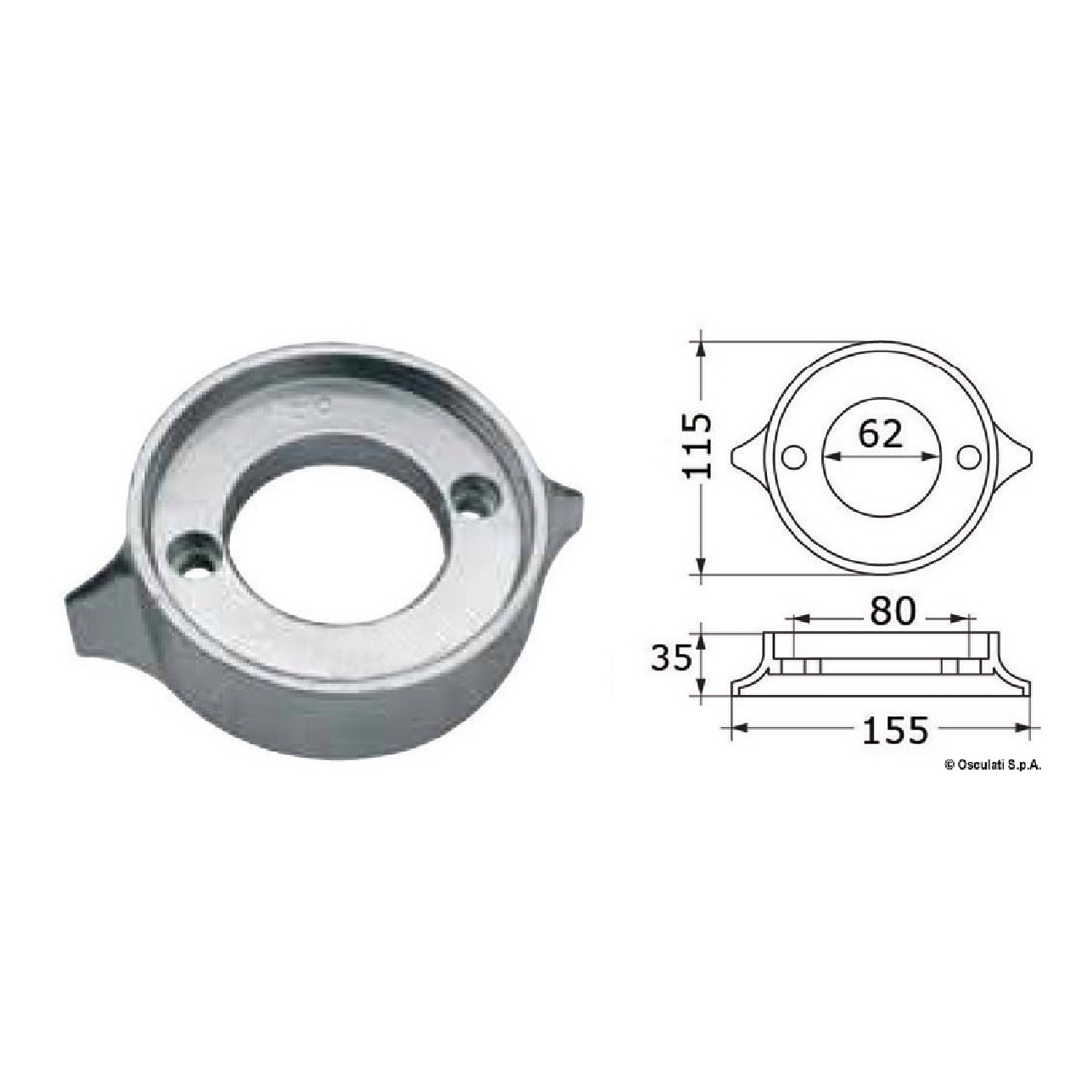 Osculati Anodo magnesio collare VOLVO 280/290