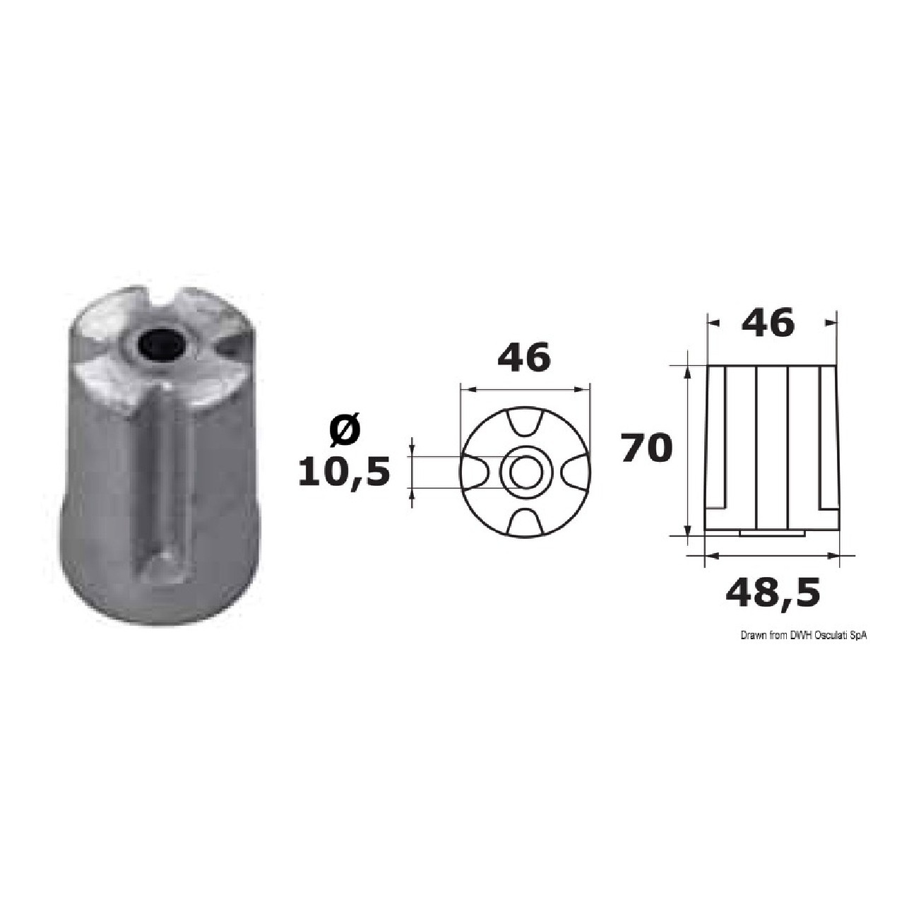 Osculati Anodo B zinco 3593881