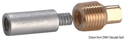 Osculati Anodo Volvo 85 mm x diametro 1/2 pollice BSPT