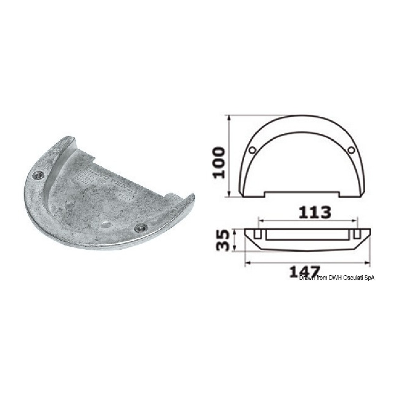 Osculati Anodo alluminio OMC Cobra DuoProp