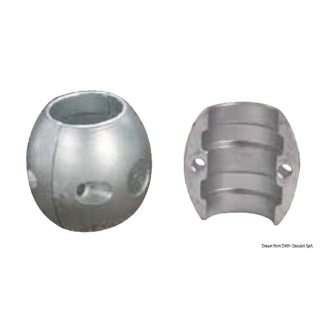 Osculati Anodo oliva asse mm 35 (1 pollice 3/8)