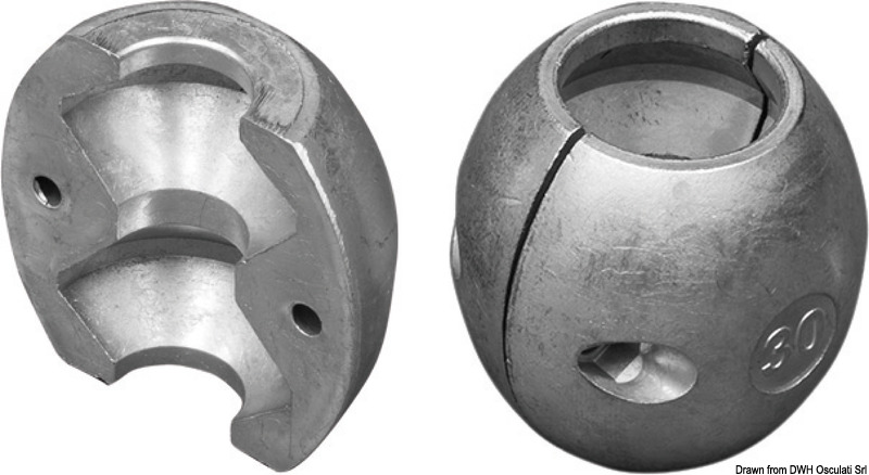 Tecnoseal Anodo oliva alluminio asse mm 45