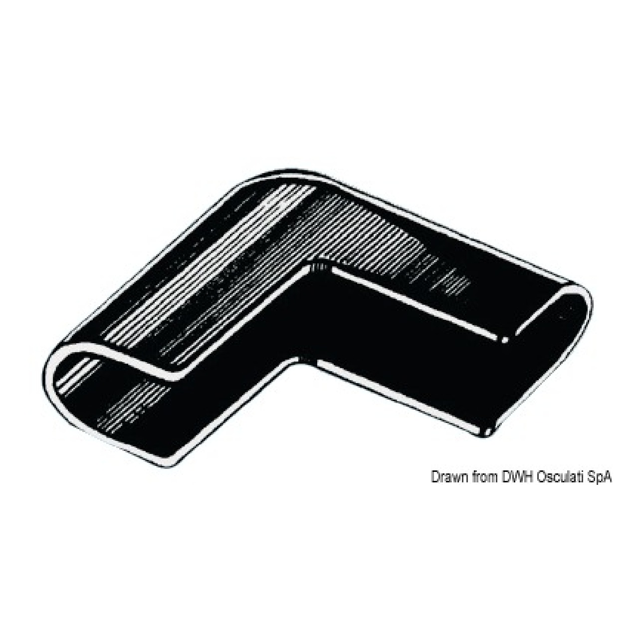 Osculati Angolare parabordo nylon nero