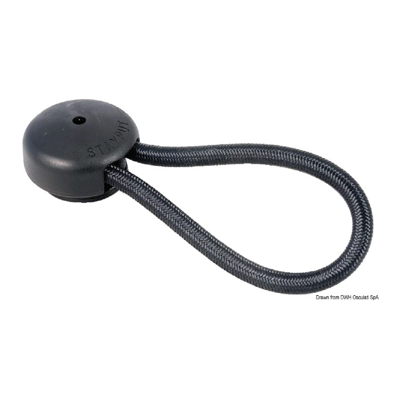 Stayput Gancio elastico nero 80 mm - 1 confezione da 5 pezzi
