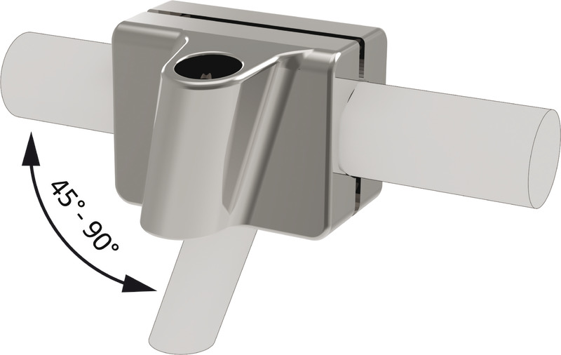 Osculati Basi DX-SX acciaio inox fissaggio su pulpito sistema Mickey