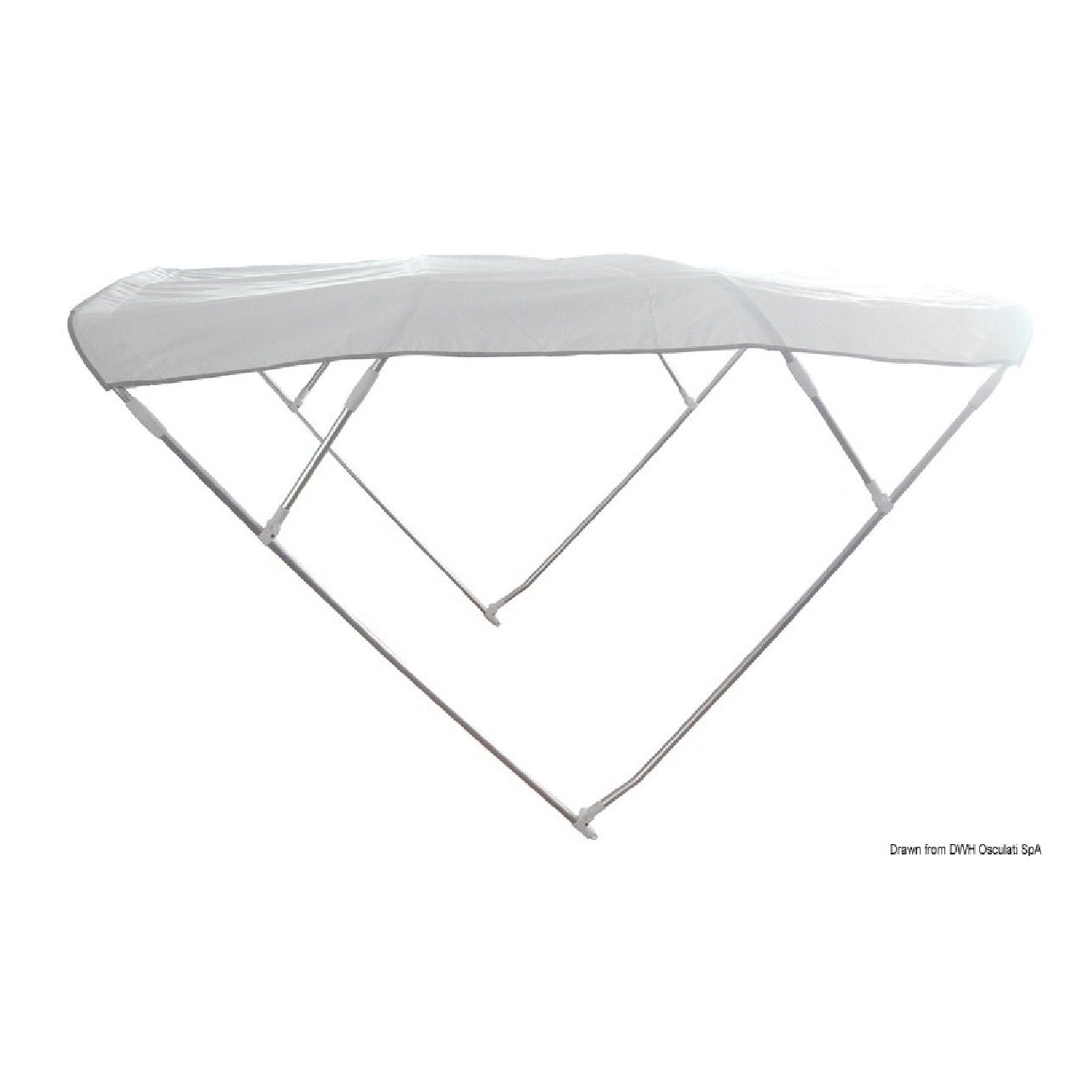Osculati Capottina Bimini Depth 4 archi 235/245 cm bianca