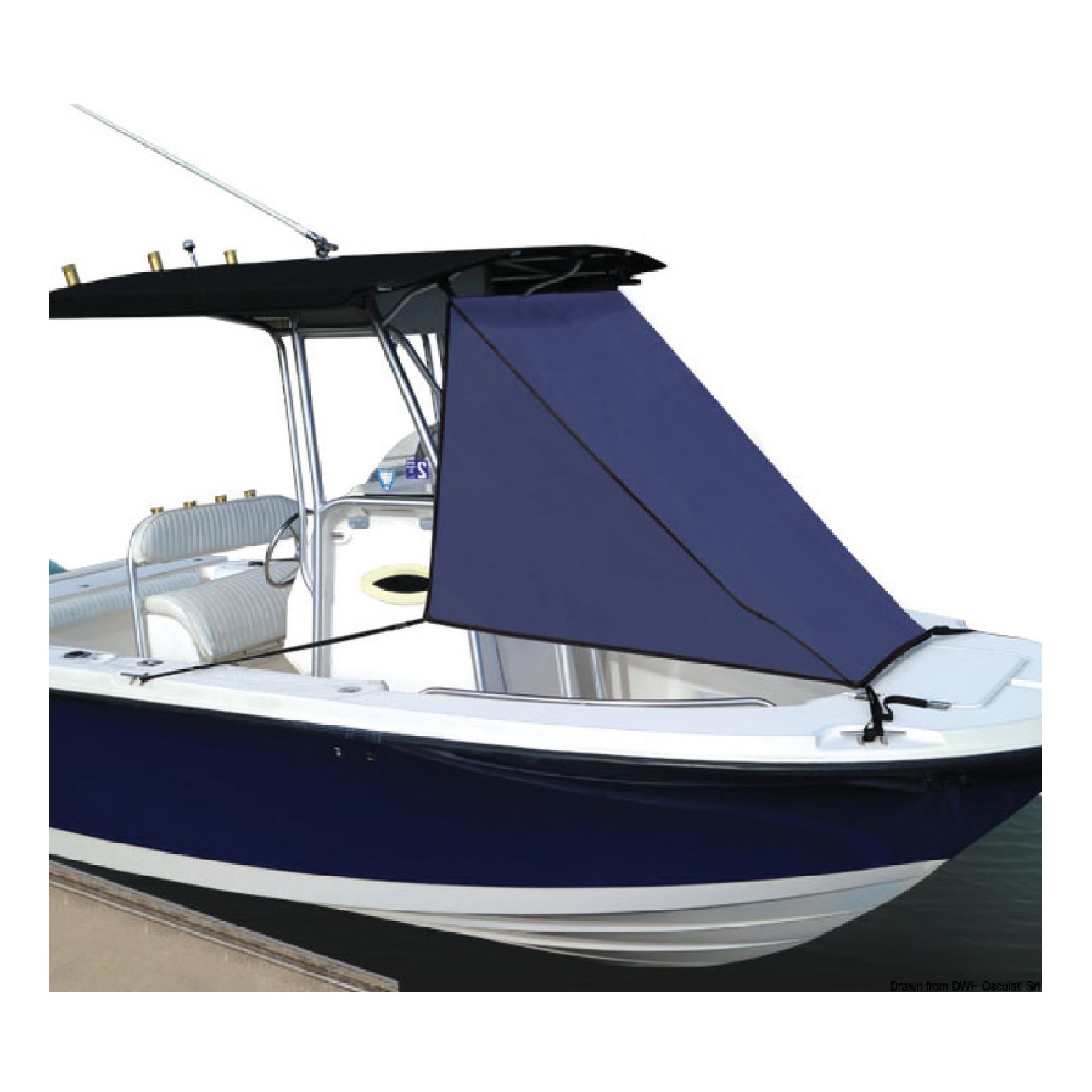 Oceansouth Tendalino anteriore estensione T-Top Blu 200/275 cm