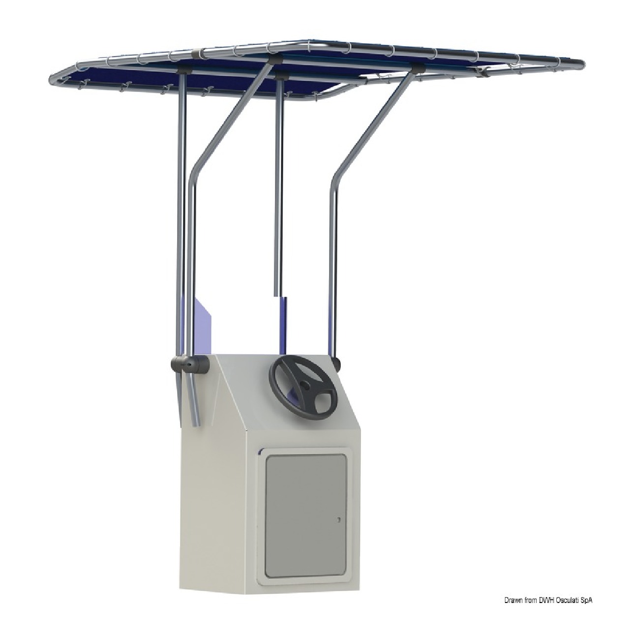 Oceansouth T-Top Alluminio retrattile Blu 1,05 X 1,35 mt - 700mm larghezza console