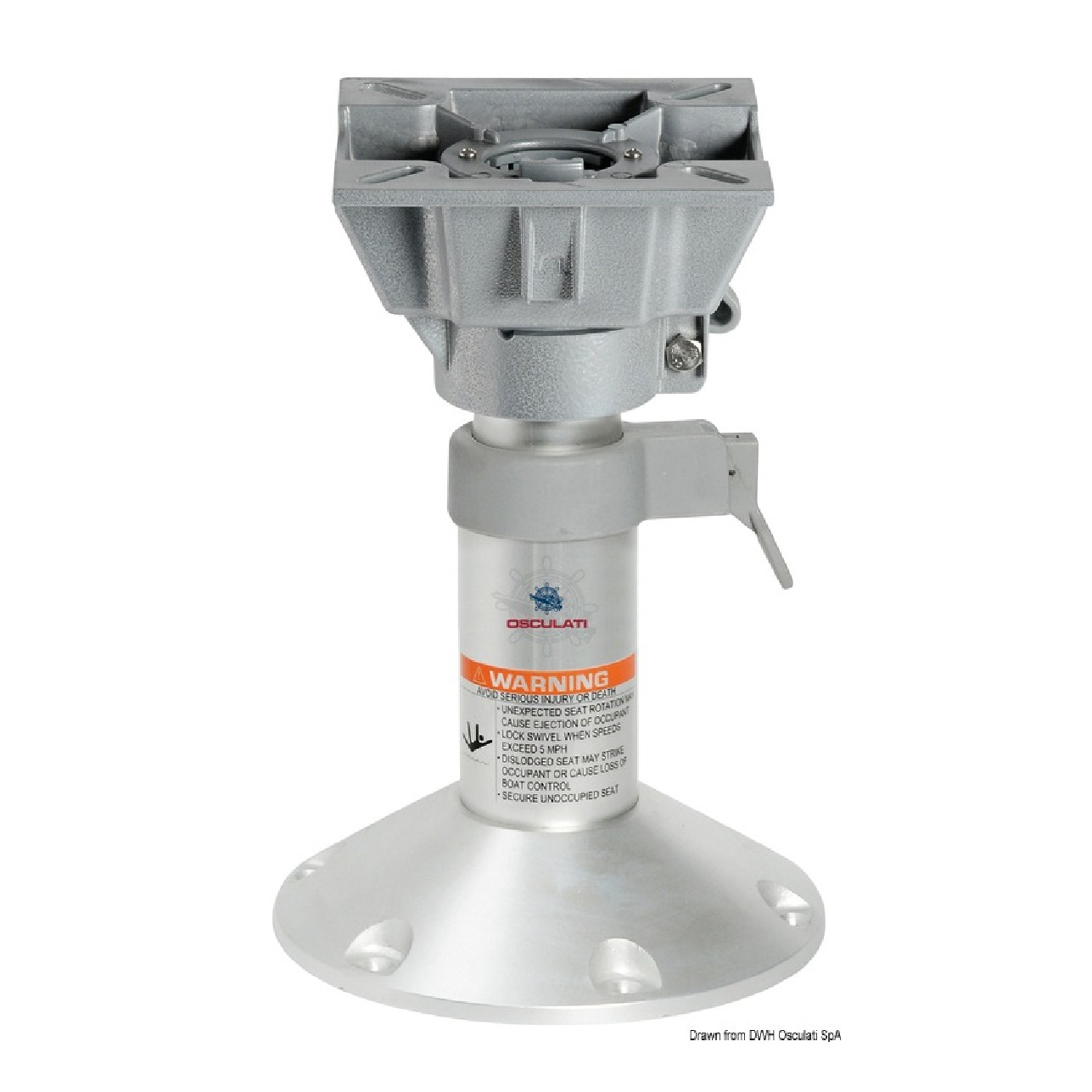 Osculati Base e colonna con supporto sedile h. 280/380 mm