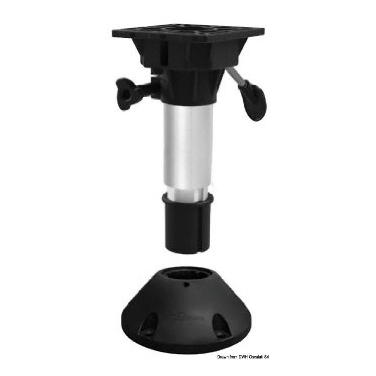 Oceansouth Supporto sedile Waverider base esterna 370/450 mm Telscopico