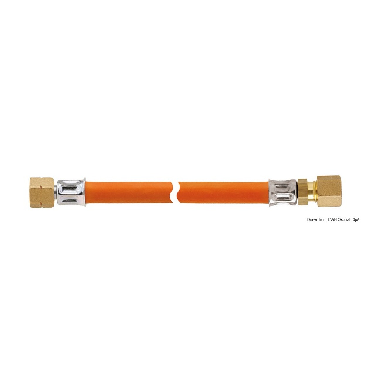 GOK Tubo G 1/4 LH x RVS 8 x 600 mm