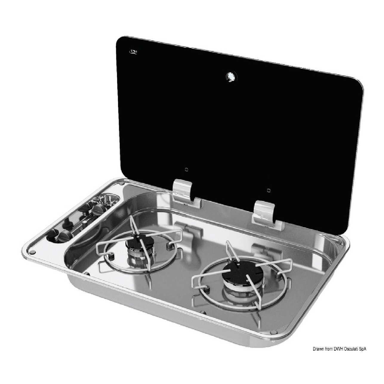 Can Piano cottura 2 fuochi rettangolare 530x340 mm