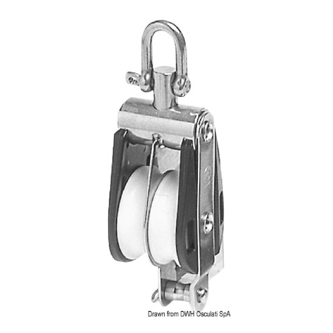 HYE Bozzello Offshore 2 pulegge fisso o girevole B con arricavo