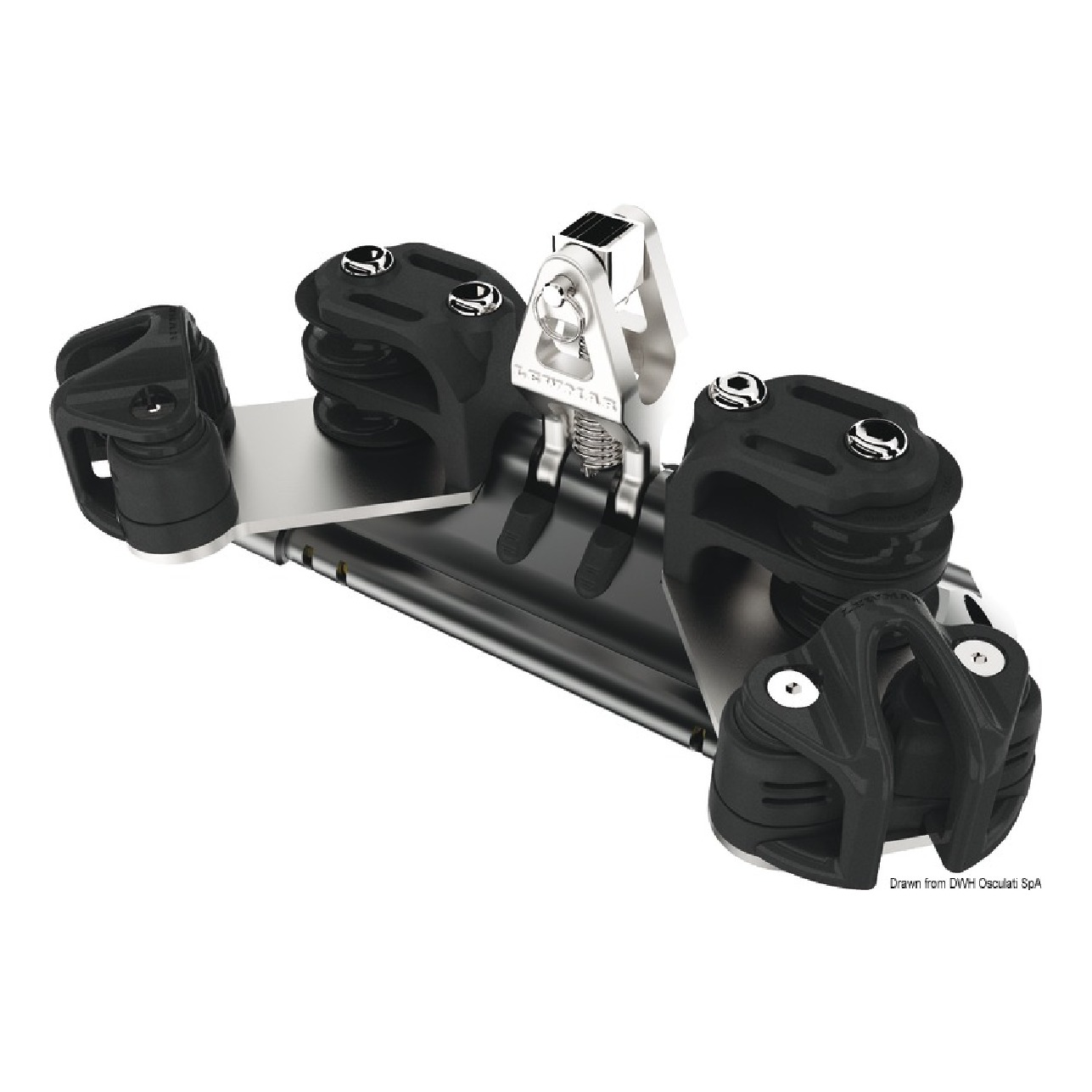 Lewmar Carrello randa 1 supporto verticale pulegge doppie con strozzatore