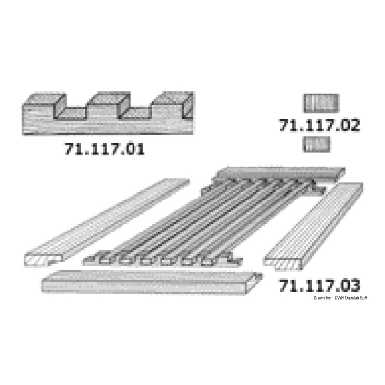 ARC Listello rettangolare teak T039