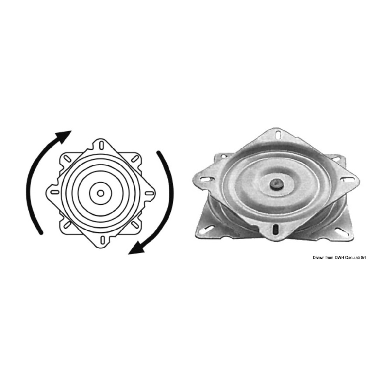 Osculati Base girevole inox frizionata per sedile