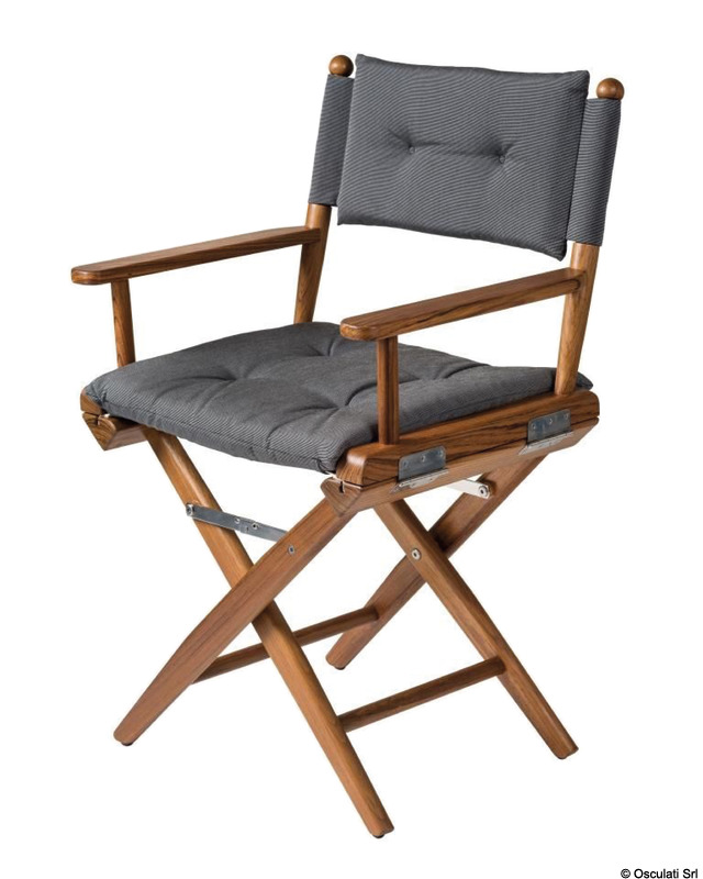 ARC Sedia teak pieghevole imbottita grigio scuro